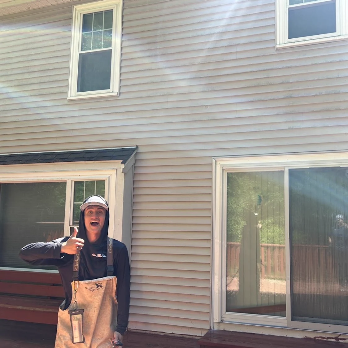 The Callahan Exterior Cleaning crew working on a job in Southeast Massachusetts